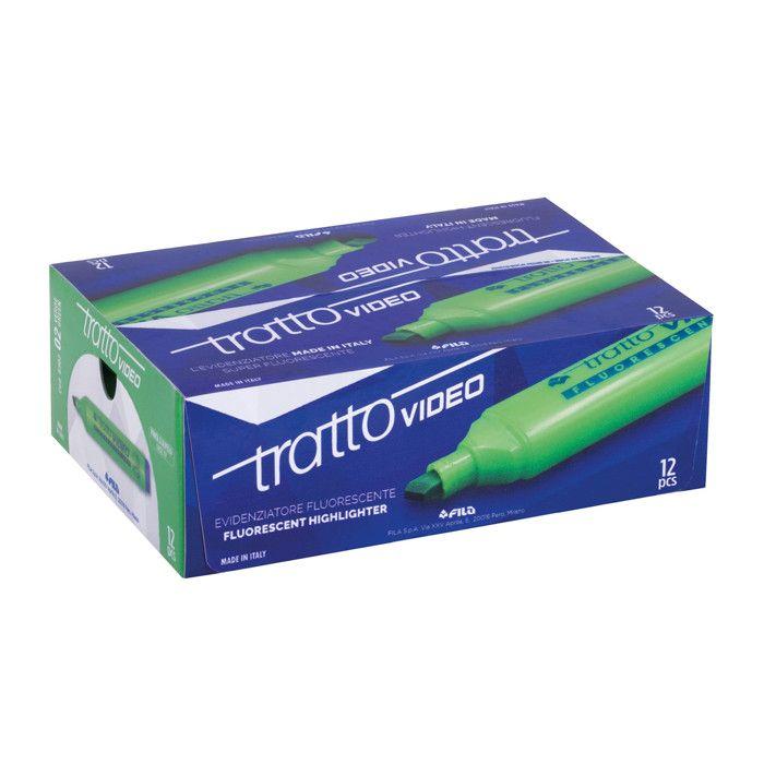 Tratto Video Surligneur pour papier photo, papier-calque, papier fax vert fluorescent encre à l'eau 1-5 mm