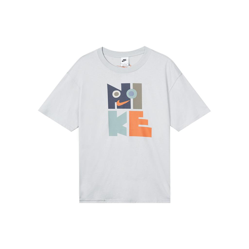 Nike Sportswear Graphic Print Crew Neck Short Sleeve T-Shirt Men Tops Mist-Grey DR7835-097