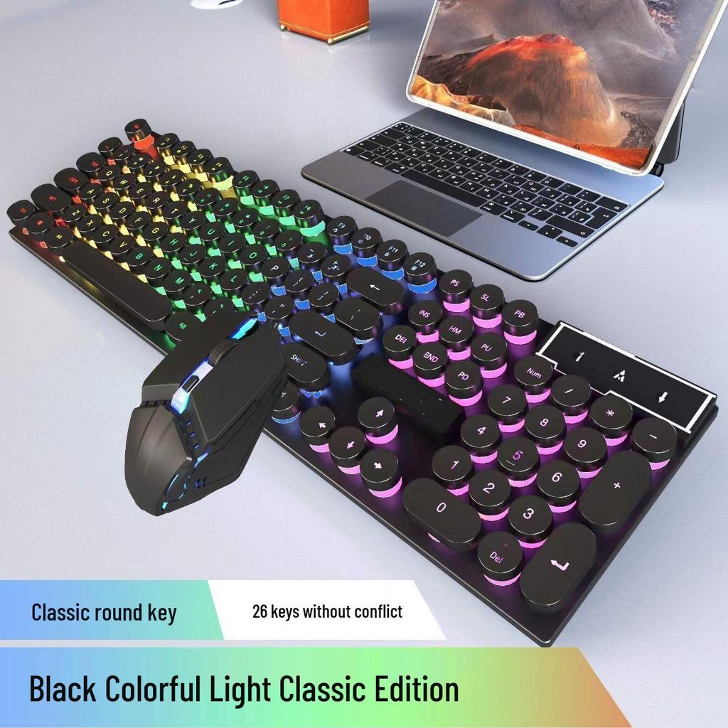 Universal Luminous Wired Keyboard & Mouse Set for Gaming and Office Use