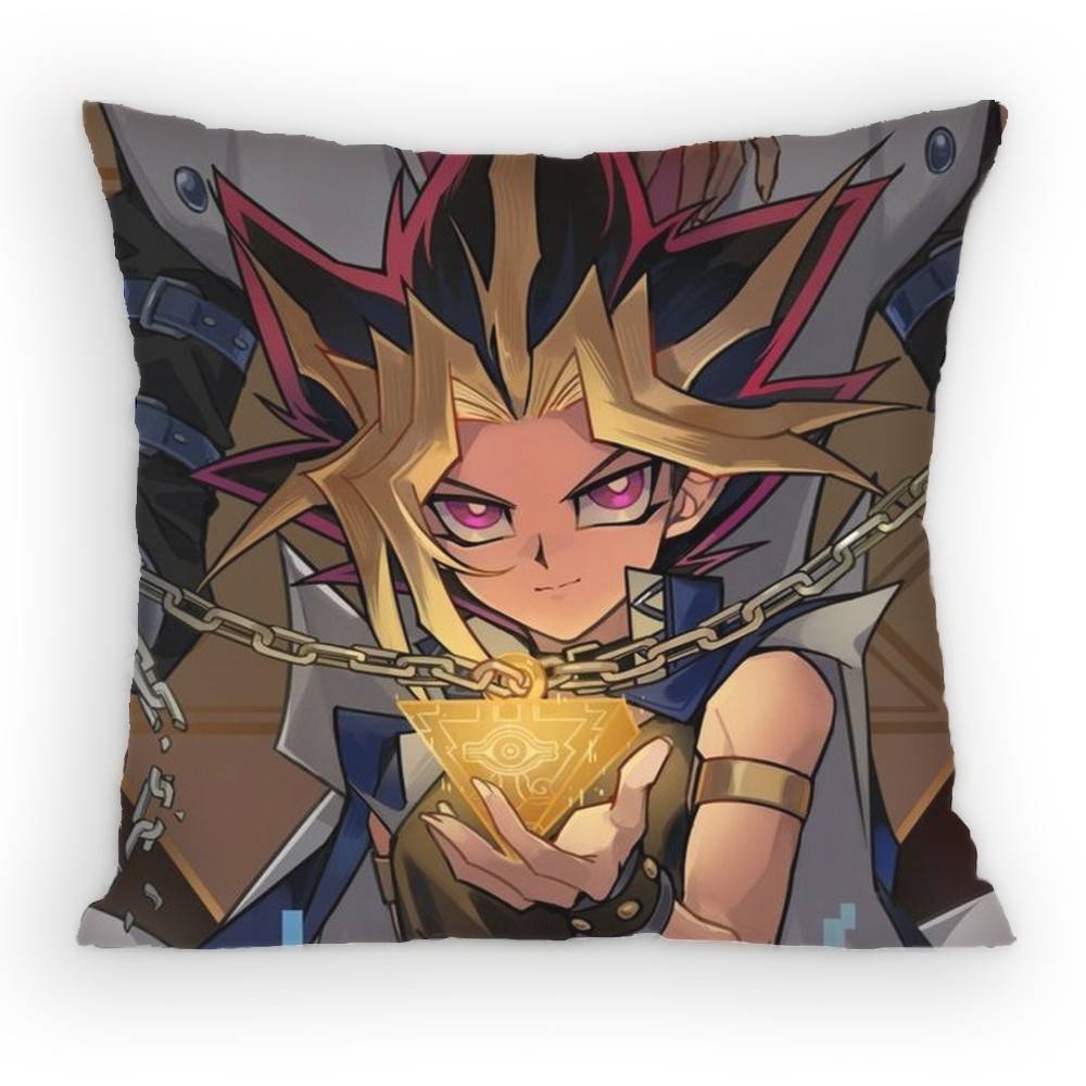 Anime YYu Gi Oh Yugi and Atem Pillow Case Antidustmite Pillowcase Invisible zipper silky short plush Sofa cushion cover