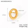 316L Stainless Steel Gold Plated Big Ring for Women Oval Hollow Personality Ring Female Luxury Waterproof Zircon