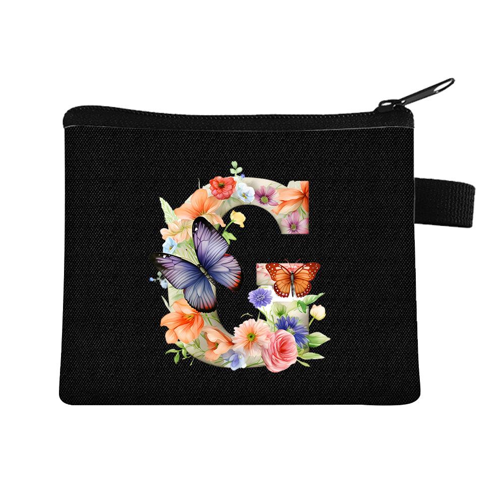 Letter Printed Children'S Change Bag Student Polyester Card Bag Simple Coin Storage Bag Portable Card Bag