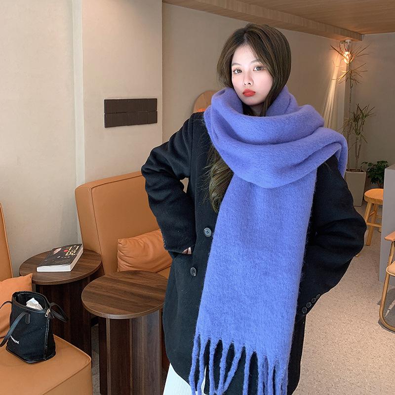 New Solid Color Imitation Cashmere Scarf for Women Candy Color Soft Student Couple Warm Scarf Shawl