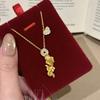 "There Are Fish Every Year" French Brushed Small Koi Copper Coin Necklace Retro New Chinese Exquisite Niche High-End Woman