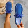 Women's Casual Faux Suede Walking Shoes Round Toe Lace-Up Work Office Driving Moccasins Shoes for Women Non-Slip Comfortable Penny Flat Loafers