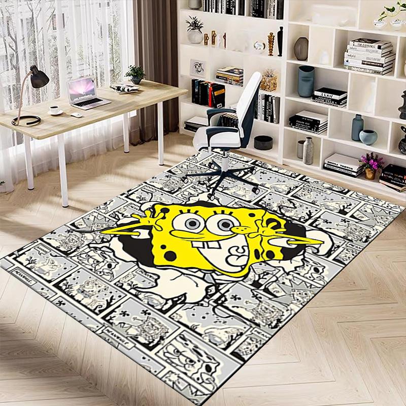 Spongebob Comic Adventure Carpet For Playroom Bedroom Living Room Sofa Home Decorkids Game Area Rug Nonslip Floor Mat