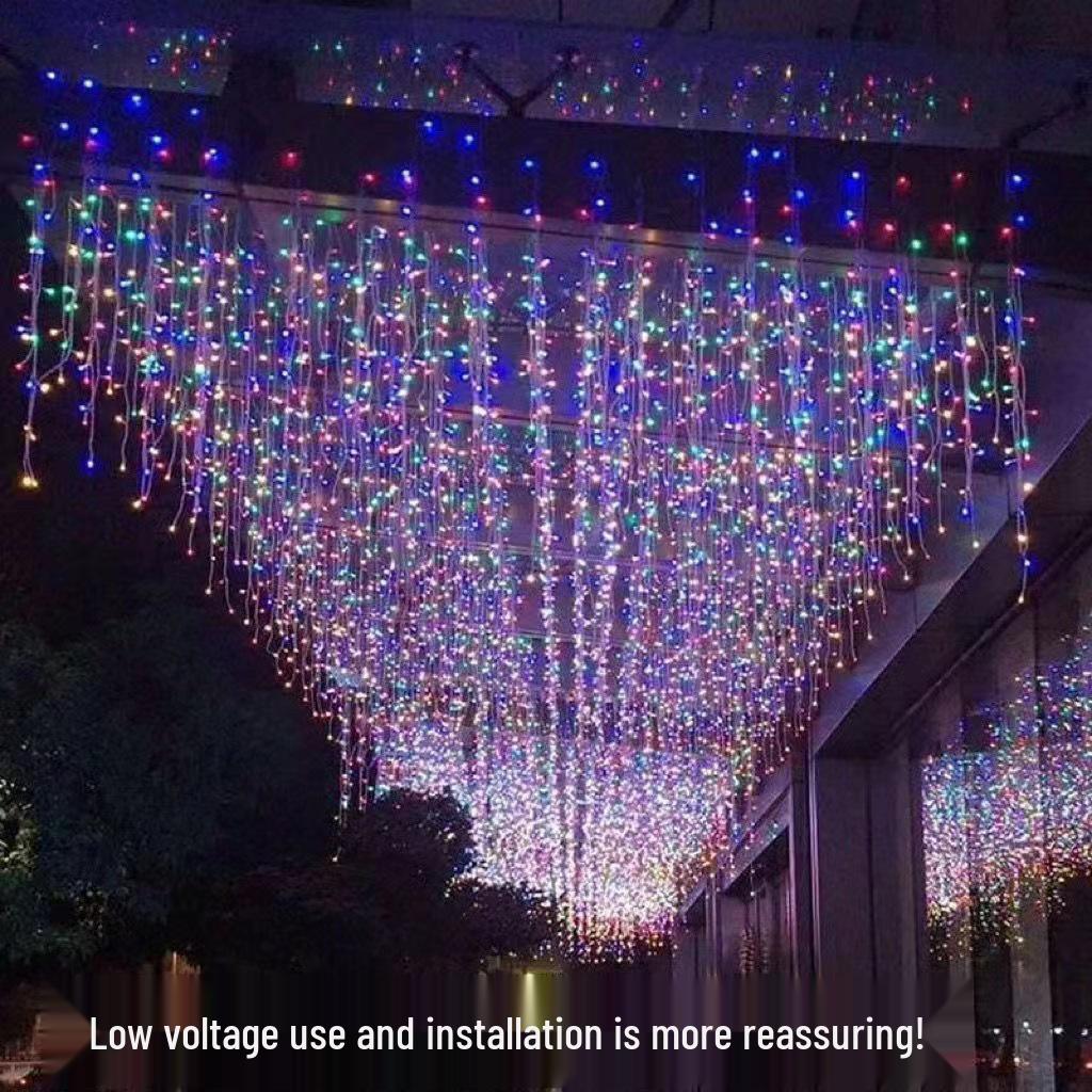 Solar LED Starry Icicle String Lights for Outdoor Wedding Decorations