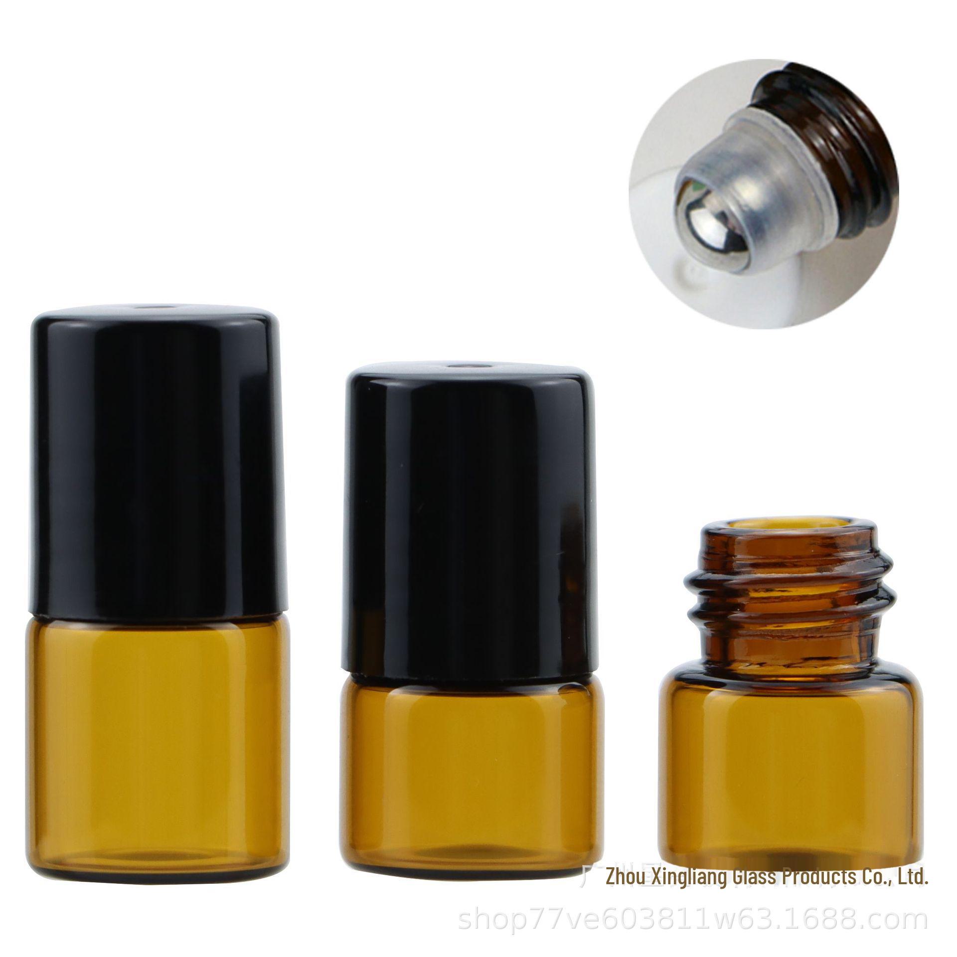 

Флаконы-роллеры из коричневого стекла - 1 мл, 2 мл, 3 мл для духов, эфирных масел и крема для век 3ml steel ball чёрный