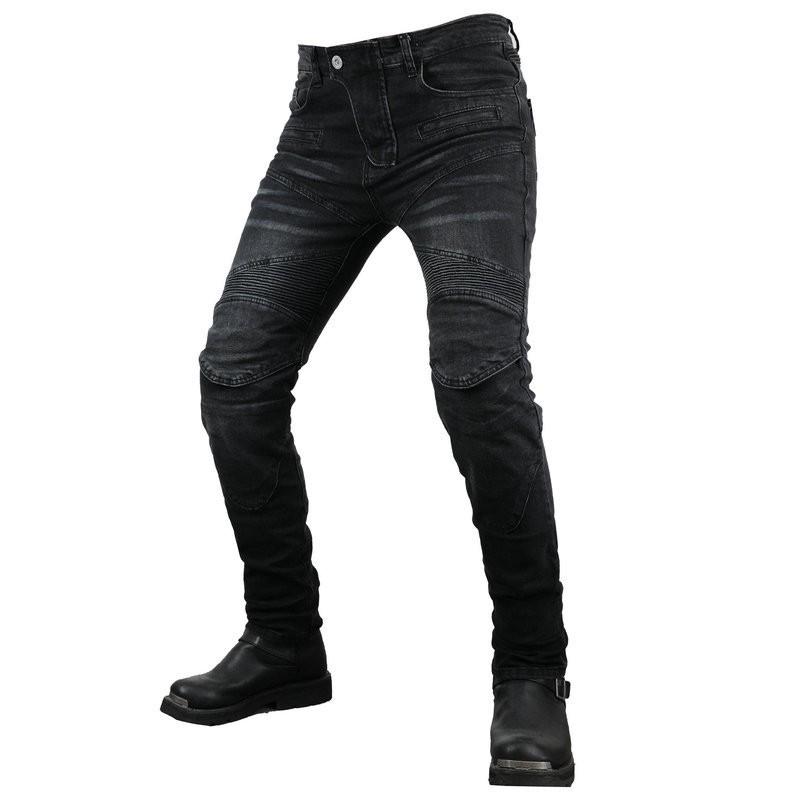 Mens Motorcycle Riding Pants With Built-in Protective Padding Stretch Cotton All-Season Outdoor Motorbike Trousers