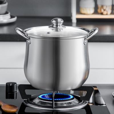 Acier Inoxydable 304 Marmite Haute à Soupe Conception Anti-Débordement Grande Capacité Marmite de Cuisson Usage Domestique Commercial Multi-Usage Batterie de Cuisine Compatible Induction Durable