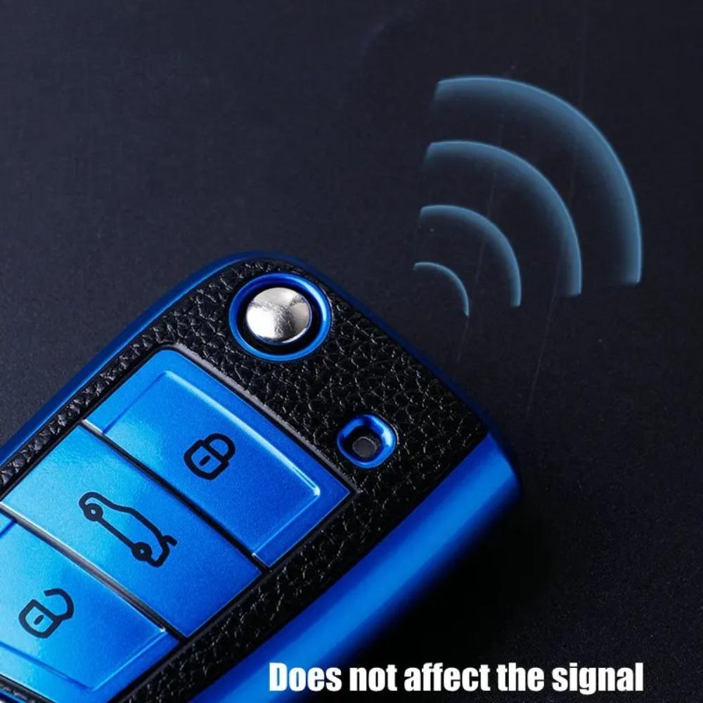 Leather TPU Car Key Case Protection Bag for VW Volkswagen Golf 7 MK7 Tiguan MK2 SEAT Ateca Leon FR 2 Ibiza for Skoda Octavia A7
