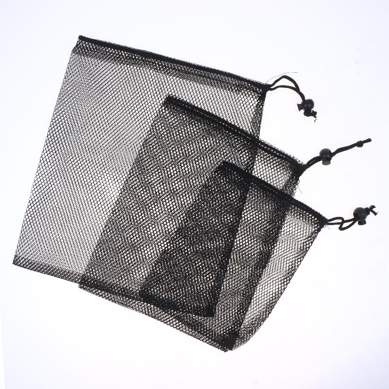 2Pcs Mesh Drawstring Storage Bag Breathable Durable Fabric Multi Purpose Home Travel For Sports Gear Swim Supplies Travel Use