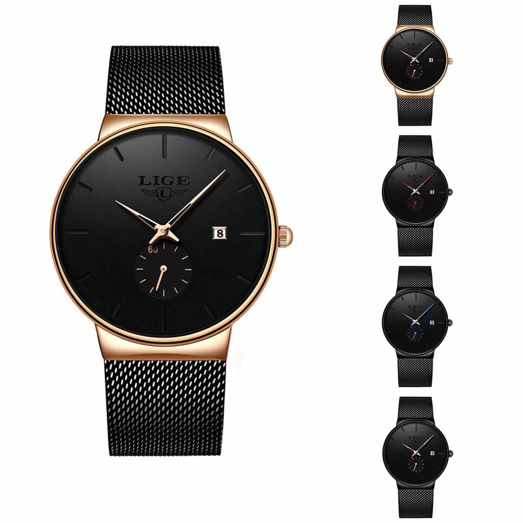 Vanntett lysende løpevekkerklokke for menn