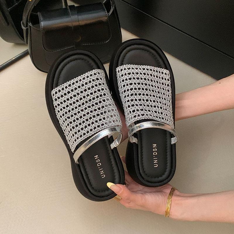 Fashion Fashion Platform Wedges Women Slippers Shoes Footwear Thick Soled Ladies Wedges Heeled Slippers Shoes Female Slides Sandals
