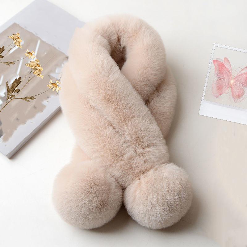 

Осень/Зима 2024 Искусственный мех кролика рекс Снуд-шарф с перекрещиванием Custom