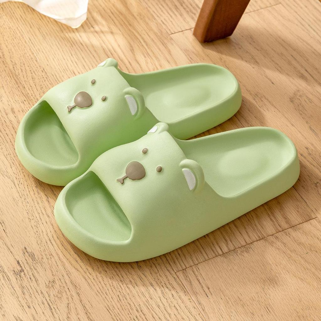 Cute Bear Women Home slippers Thick Bottom Soft Beach Slides Fashion Comfortable Non-slip Slippers Cartoon Lightweight Men Bathroom Slippers