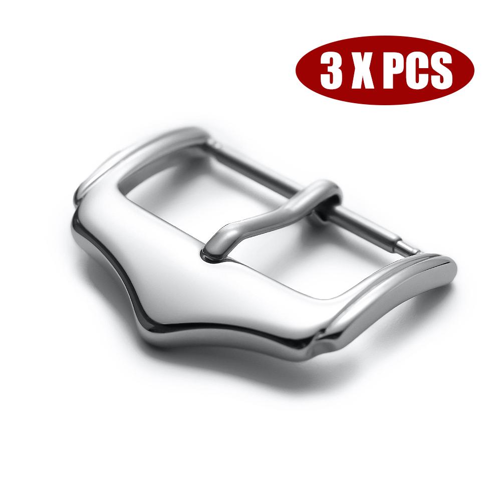 16mm 18mm 20mm Watch Band Metal Buckle Strap Solid Triangle Button Stainless Steel Polished Clasp Silver Black Watch Buckles