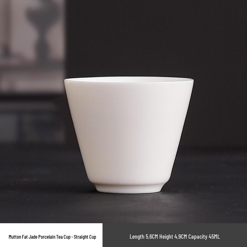 Dehua White Porcelain Mutton Fat Jade Teacup for Guest Entertaining - Kung Fu Tea Tasting Single Cup