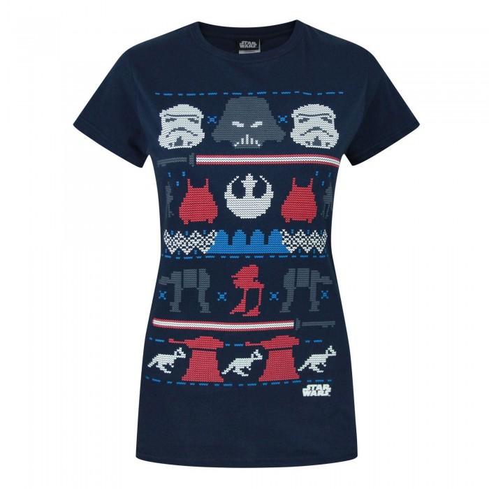 STAR WARS Womens/Ladies Dark Side Fair Isle Christmas T-Shirt