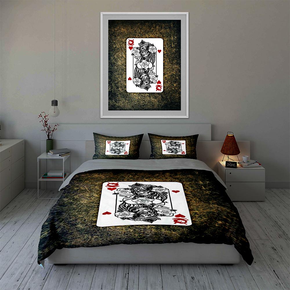 Playing Card Design. Bedding Duvet Cover Sets Duvet Covers Pillowcases Gifts (1 * Duvet Cover 2 * Pillowcases, Without Duvet Insert)