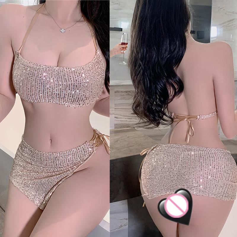 Sexy Dress Sexy Sparkling Twilight Swimsuit Sling Set of Two Woman clothing dress women dress for ladies 60 s Youth dresses