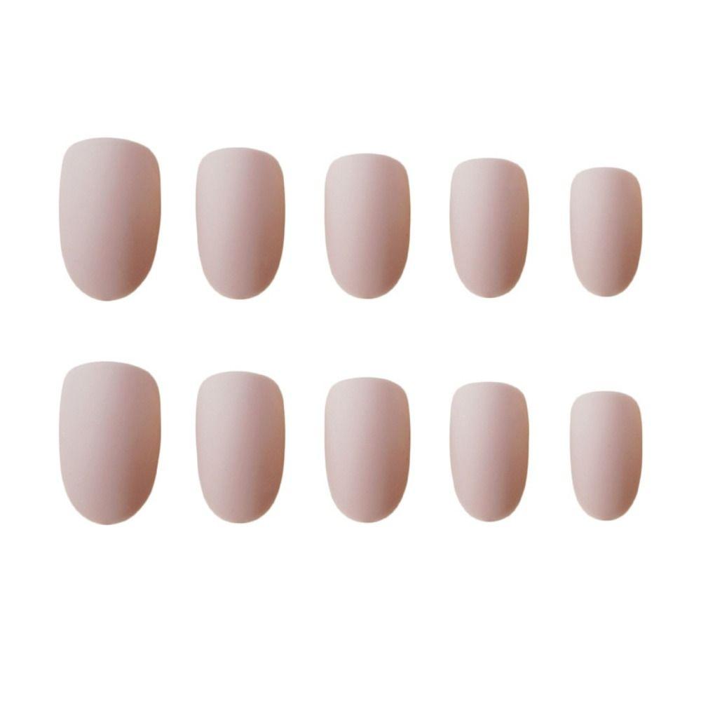 Detachable Solid Color Fake Nails Wearable Press-on Nails New Short Round Head False Nails  Women