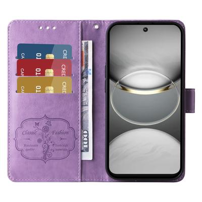 Für TECNO Spark 30 4G Lederhülle Schmetterling Blumendruck Geldbörse Ständer Hülle