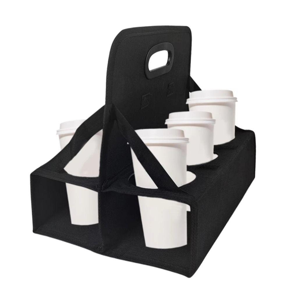 Solid Base Take Out Drink Holder Holds 6 Cups Coffee Cup Tote Bag Cup Organizer Pockets  Office