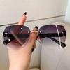 Fashion Rimless Beach Gradient Sunglass Original Lady Retro Branded Shades UV400 Eyeglasses
