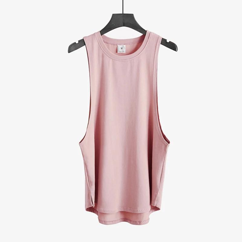 Muscleguys Blank Running Vests Mens Gym Clothing Bodybuilding Stringer Tank Tops Summer Cotton Cut Off Fitness Muscle Guys Sleeveless Shirt