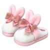 Fashion Winter Cute Pink Rabbit Women Slippers Adults Indoor Cartoon Thick Soft Slides Girls Cute Cotton Slippers   Warm Plush Shoes