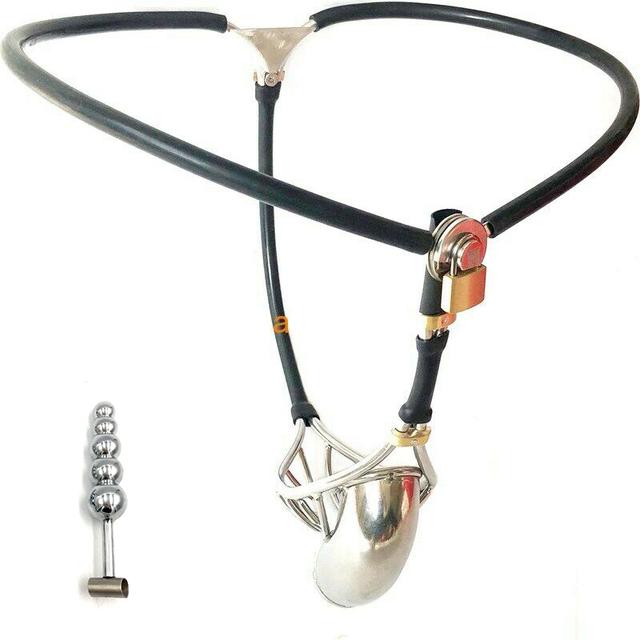 Männlicher Keuschheitsgürtel und Stopper, Hohlkäfig, Bondage, unsichtbares Unterhosengerät, abschließbares Penis-Rückhaltegerät, Sex für Männer, Schwule
