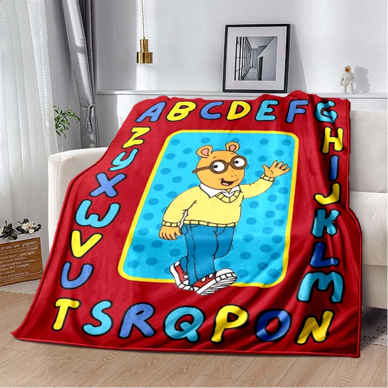Arthur Aardvark Polka Dot Flannel Throw Blanket Vintage Sofa Cover Pet Dog Bedroom Decor Blanket Gift For Cartoon Fan
