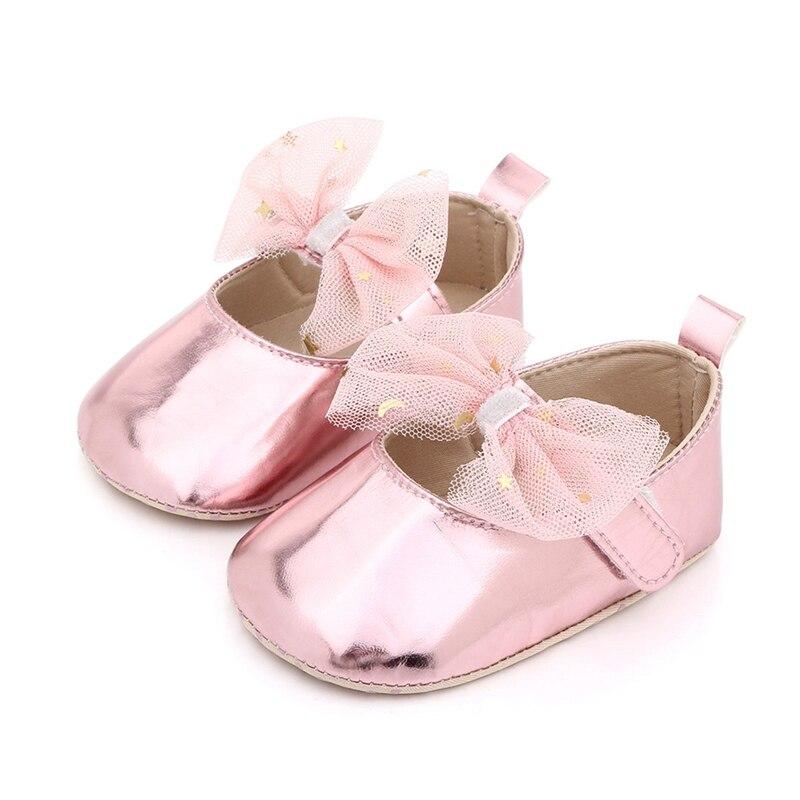 Spring Baby Girls Breathable Mesh Bowknot Flats Princess Shoes Toddler Soft Soled Walking Shoes