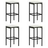 Day and Night - Day and Night Kitchen Stools with Cushions 4 Pcs Black Synthetic Rattan