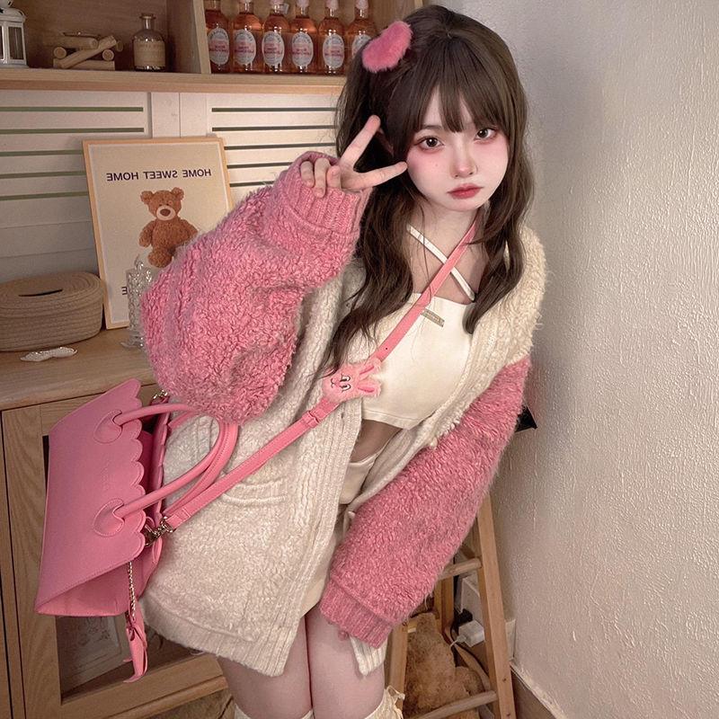 

Свитер-кардиган женский, новинка 2022 года, дизайн, повседневная атмосфера, свободный вязаный топ с длинными рукавами и v-образным вырезом, высококачественный вязаный топ