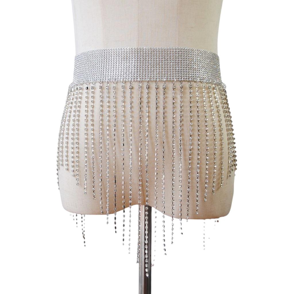 Shiny Luxury Bling Tassel Body Chains Jewelry Clothing Accessories Waistband Waistbelt Fringe Straps
