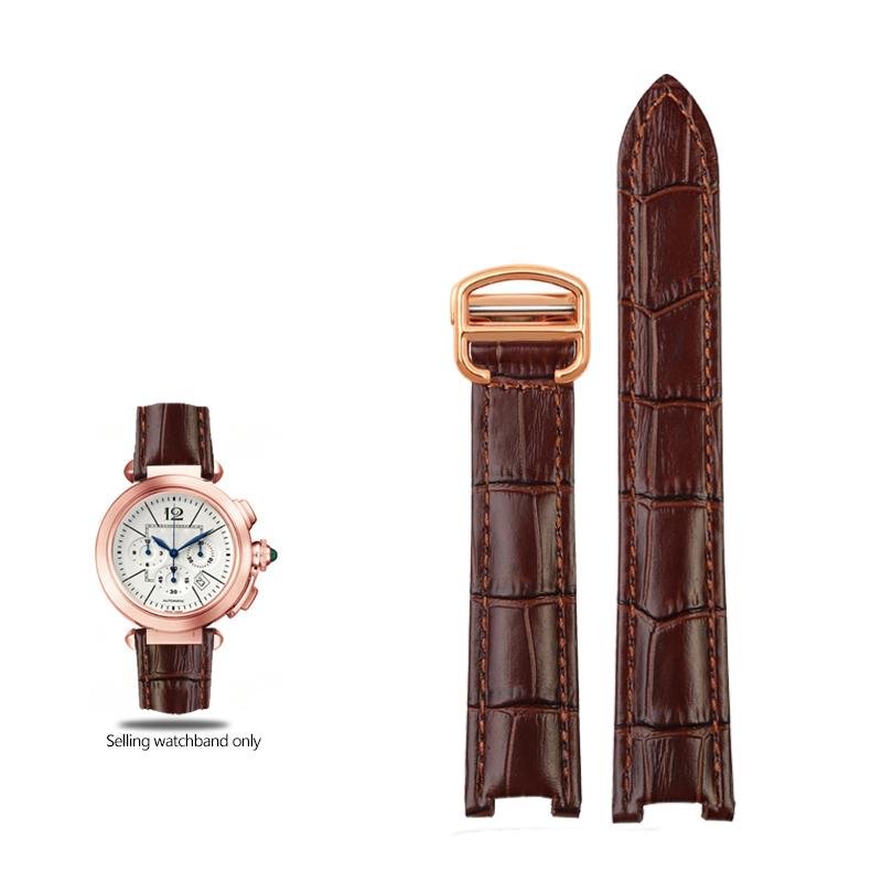 

Ремінець з коров ячої шкіри увігнутий 18*10 мм 20*12 мм коричневий чорний з телячої шкіри браслет розкладна застібка для ремінця годинника Cartier PASHA W3108 21mm-15mm