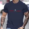 Men's 100 Polyester Summer Loose Plus Size Letter Print Slim Fit Comfortable Casual Sports Round Neck Short Sleeved T-shirt Top