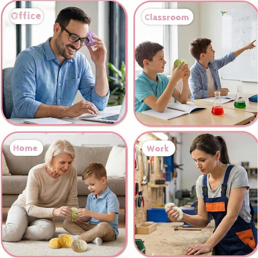 Giant Dumpling Squishy, Jumbo Dumpling Squishy Toy with Steamer, Anxiety Relief Squeeze Toy for Decompression and Sensory Play