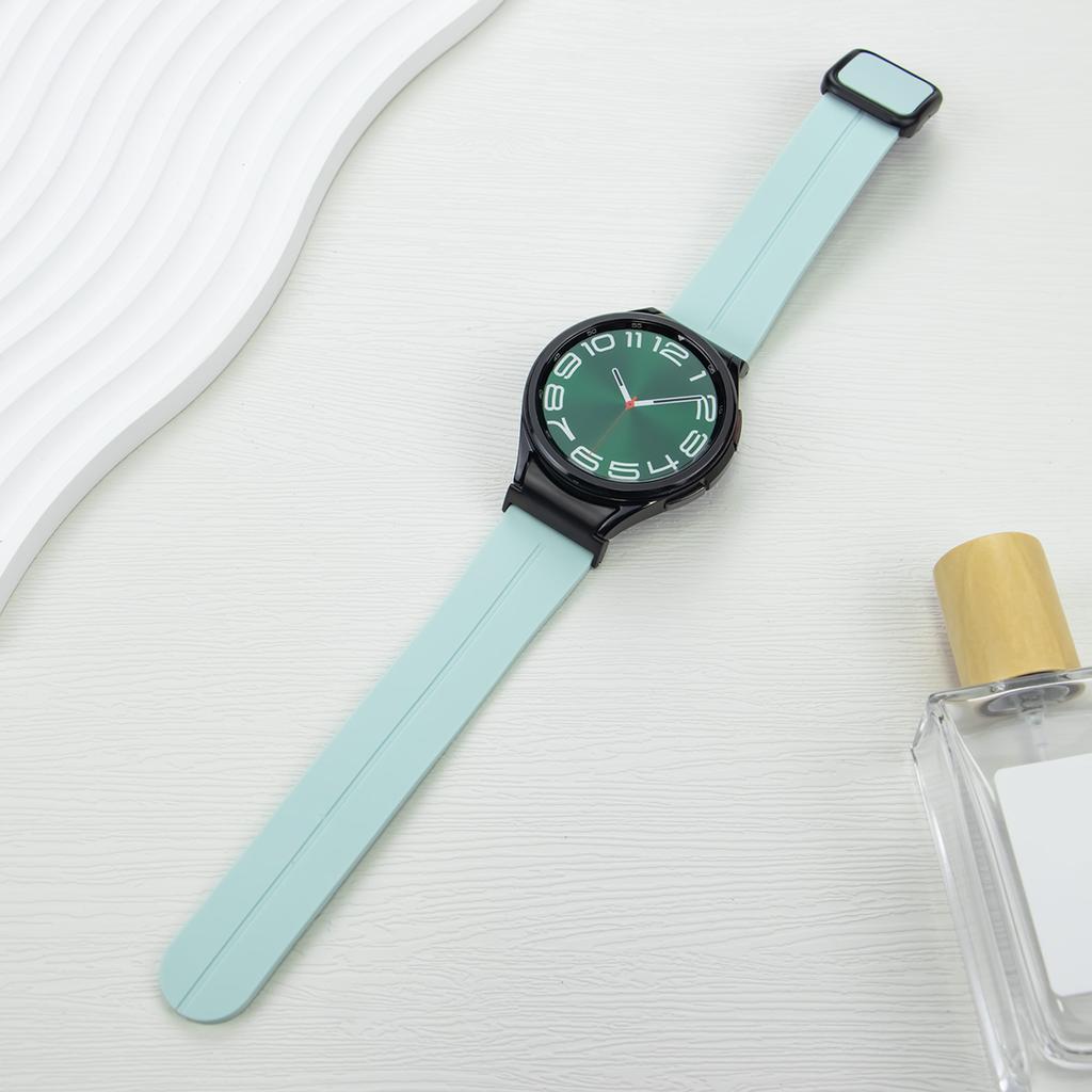 Quick Fit Magnetic Silicone Strap For Samsung Galaxy Watch 6 Classic 47mm 43mm 6/5/4 40mm 44mm 5 Pro 45mm 4 Classic 46mm 42mm