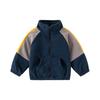 Kids Color Block Polar Fleece Jacket Stand Collar Zip Up Outerwear Spring Autumn Clothing for Boys and Girls Toddler and Children