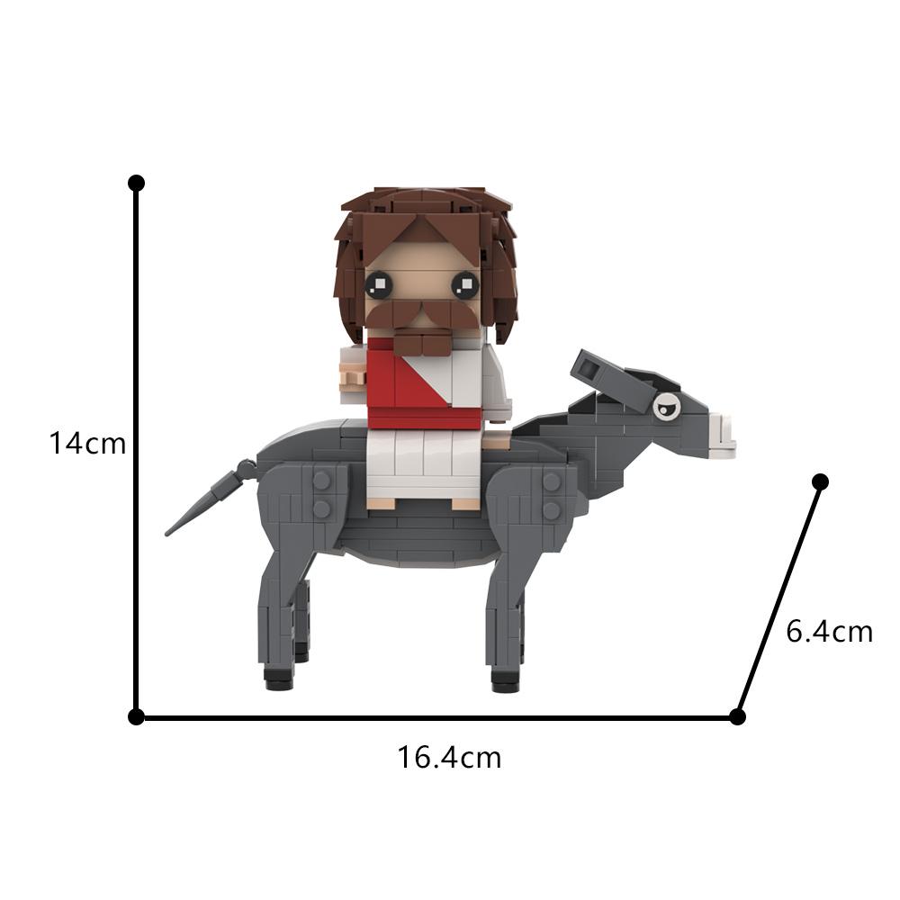 MOC Jesus rode the donkey into Jerusalem Building Block Model Christianity Son of God Jesus Bricks Kids Educational Assemble Toy