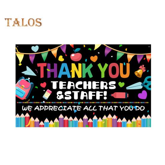 

Баннер-фон для Недели признательности учителям. Спасибо учителям и сотрудникам. Украшение фона на День учителя. Декор для классной комнаты, школы, офиса. B