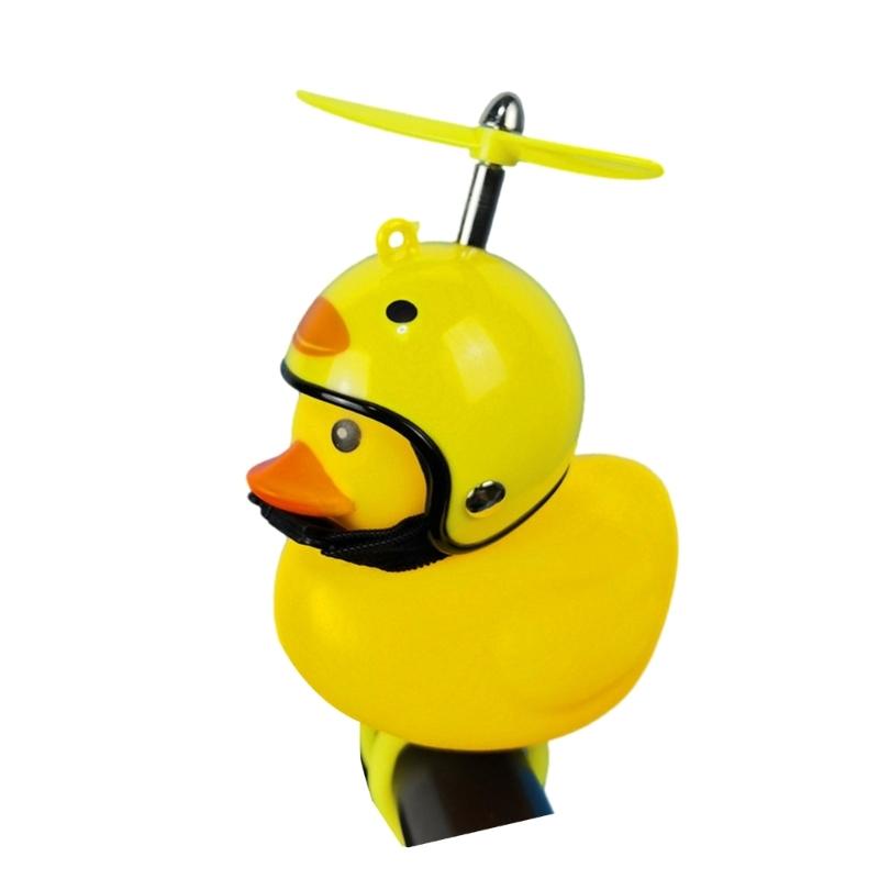 

Duck Bike Bells Universal Bike Handlebar Yellow Duck Bells Rubber Duck Bike Bells with LED Light Helmets and Propeller