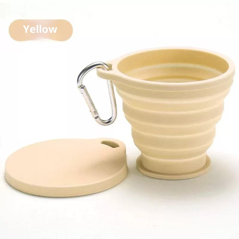 180ml Mini Folding Cup Silicone Retractable Cup Outdoor Travel Coffee Telescopic Drinking Mug With Lid