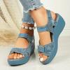 Women’s Platform Hook-and-Loop Slide Sandals Open-Toe Summer Shoes
