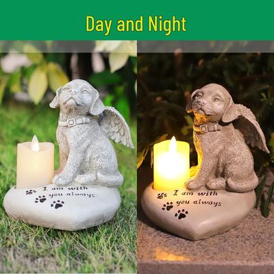Pet Angel Dog Gravestone: Resin Garden Statue Ornament