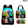 3d Game Sprunki Backpack With Waterproof Lunch Bag And Pencil Case School For
