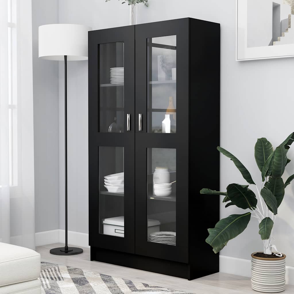 Display Cabinet Black 82.5 x 30.5 x 150 cm Particleboard